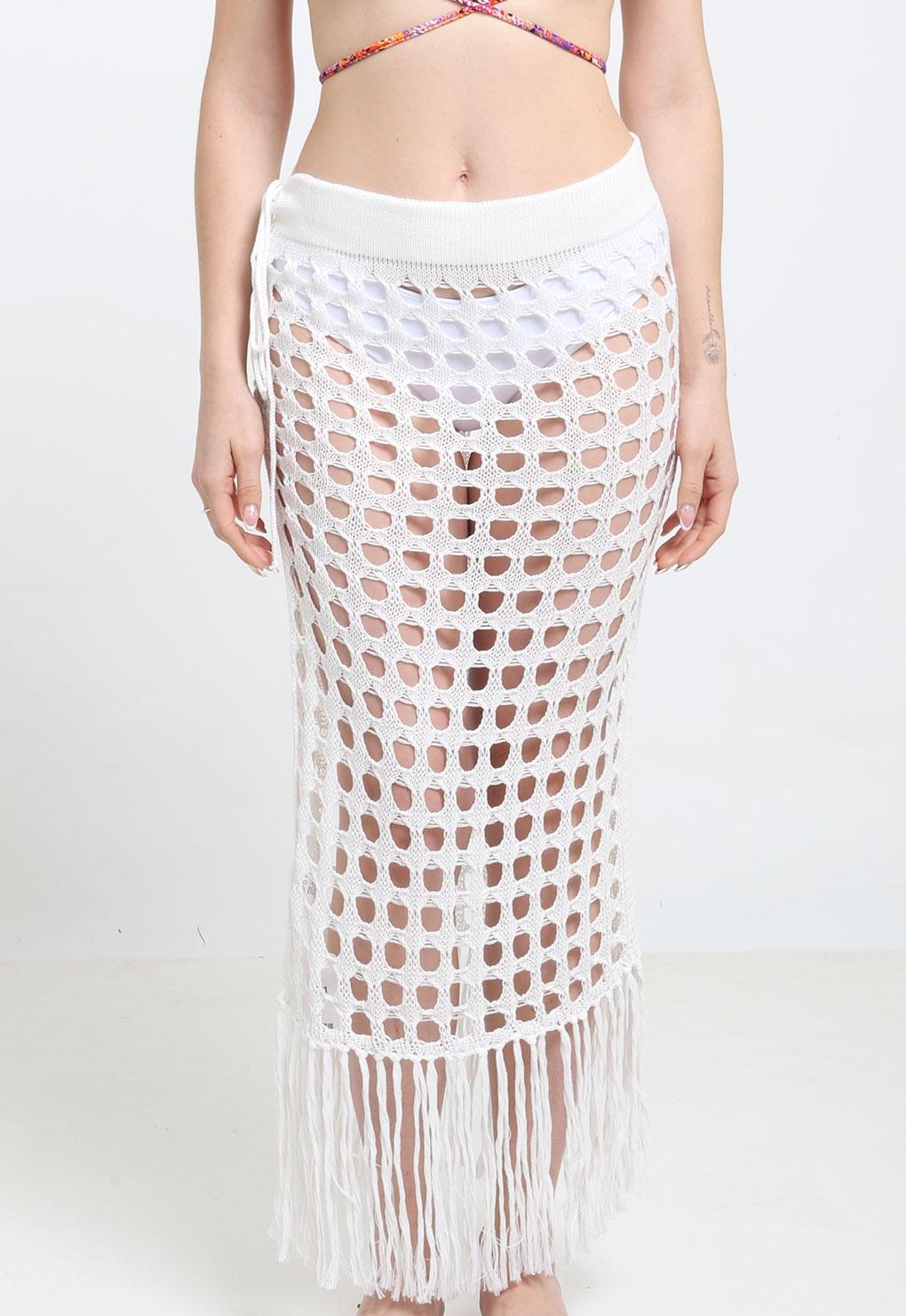 Salida de playa falda larga blanca