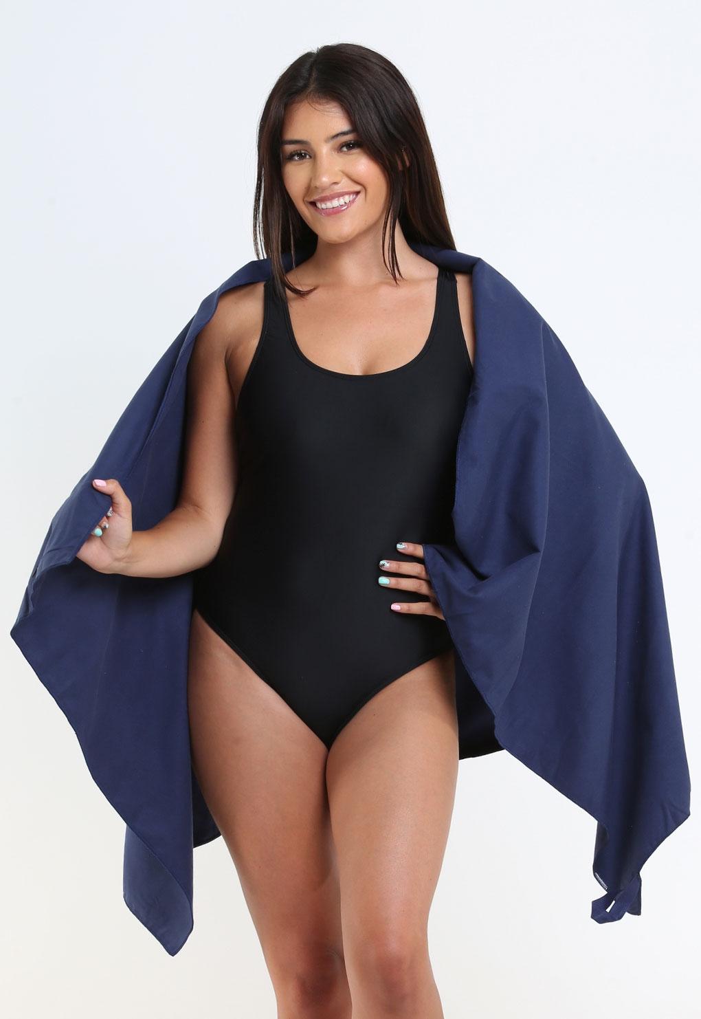 Toalla de microfibra mediana 150x75 cm azul marino