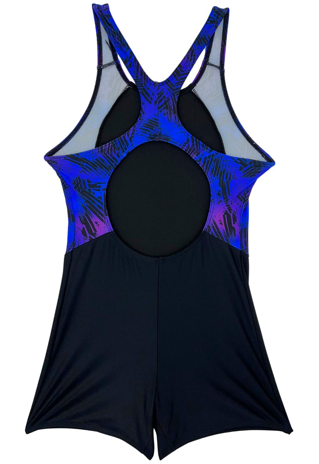 Enterito niña pierna corta estampado morado