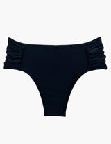 Bikini calzón tanga drapeado negro