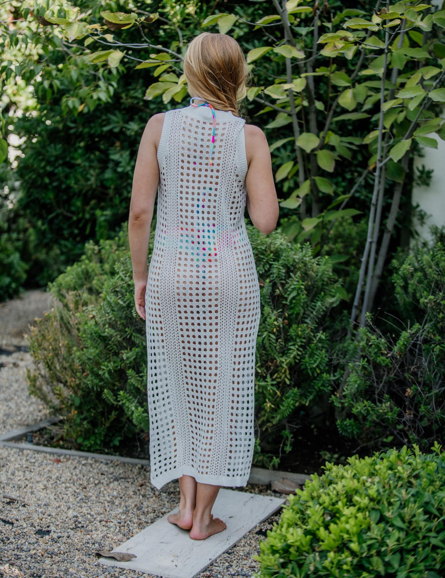 Salida de playa vestido largo blanco