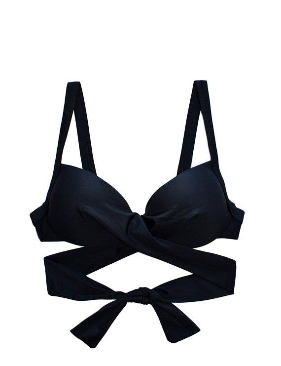 Bikini estilo sostén cruzado negro