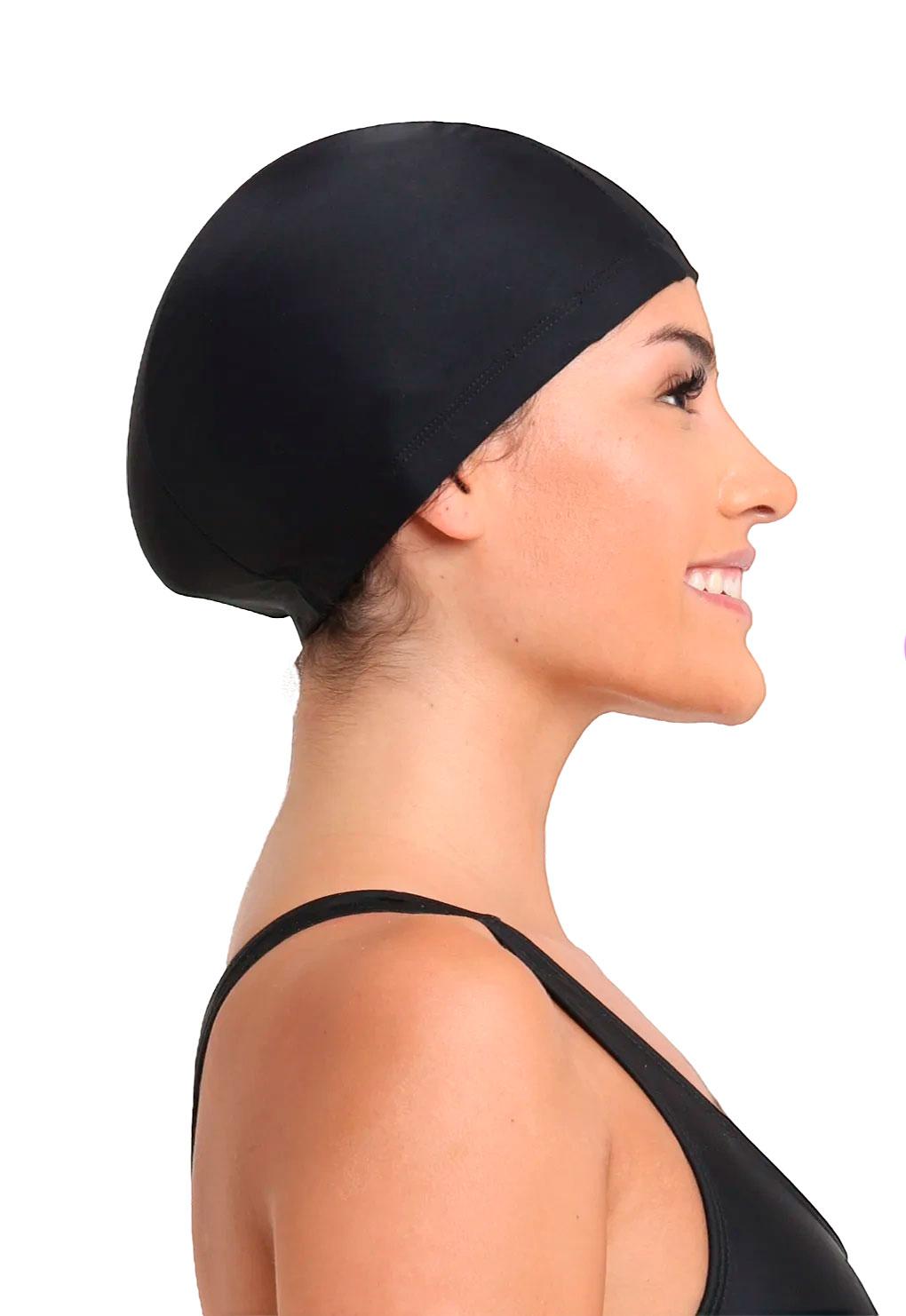 Gorro de natación de lycra color negro