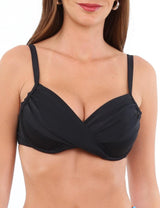 Bikini sostén torcido copa grande negro