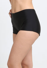 Black high-waisted hot pants