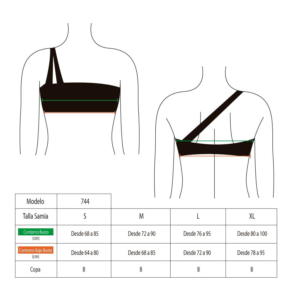 Top de bikini con un hombro negro