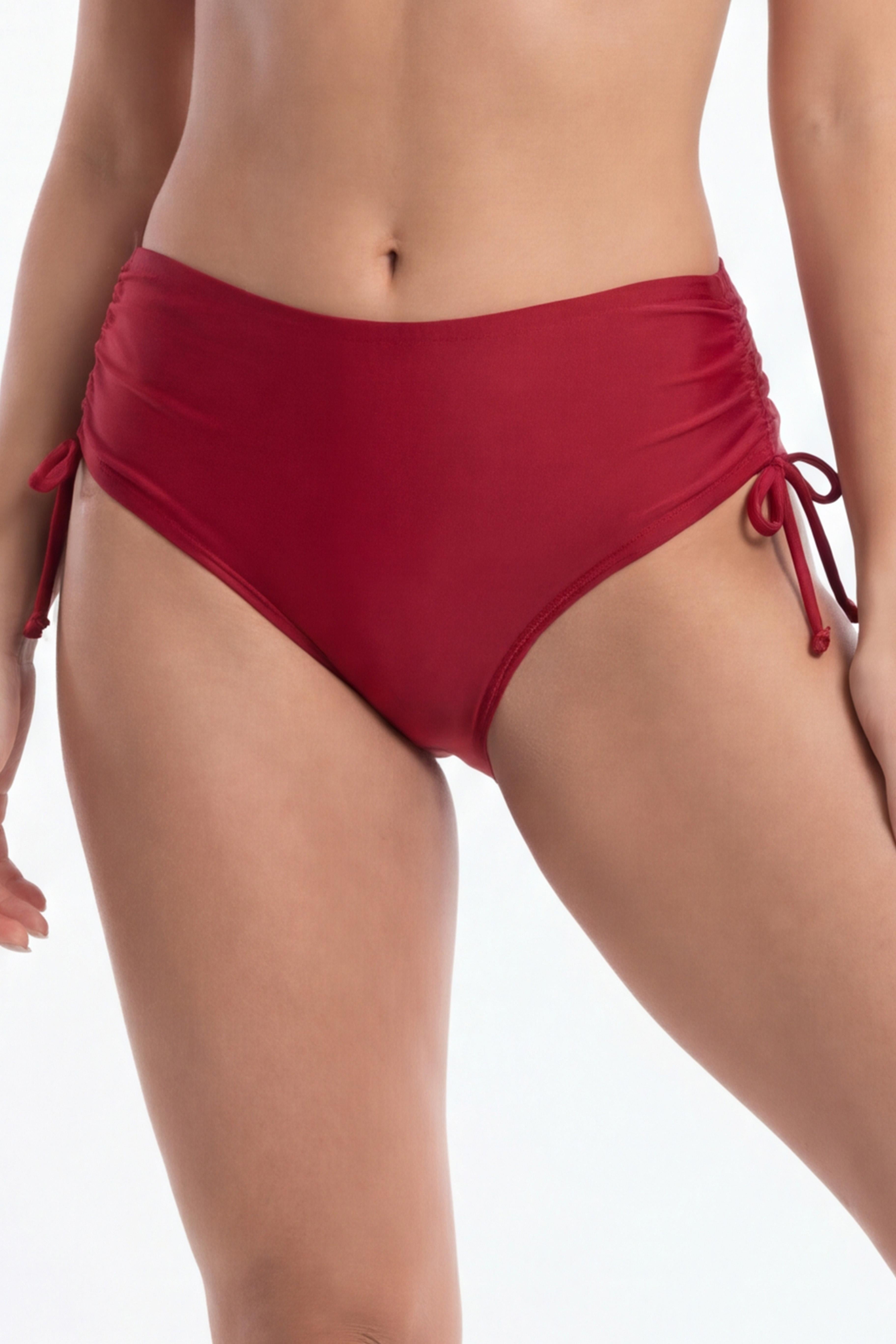 Bikini calzón clásico ajustable caderas rojo brillante