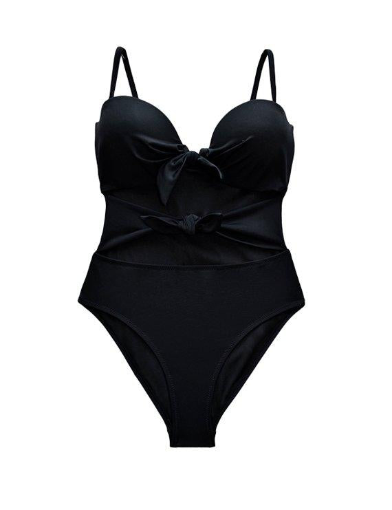 Black double knot trikini 