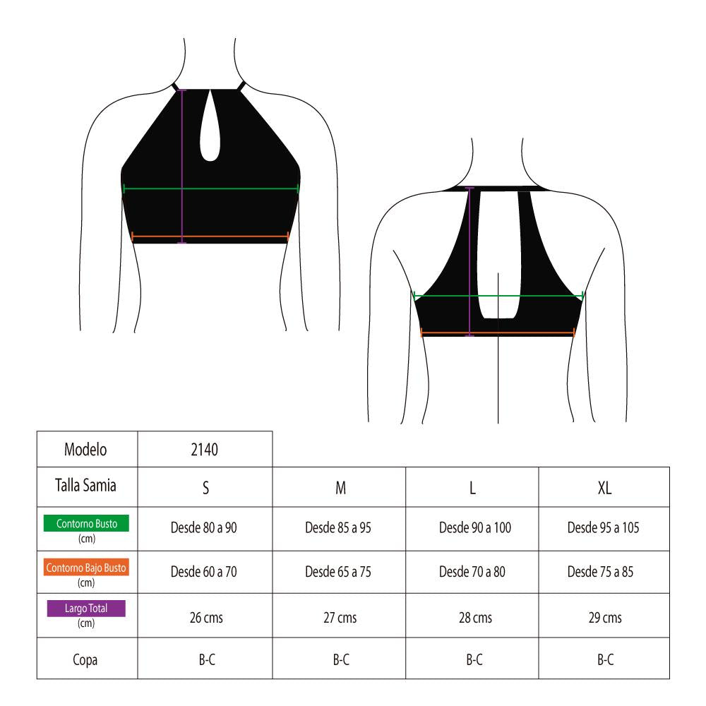 Bikini Peto deportivo halter negro