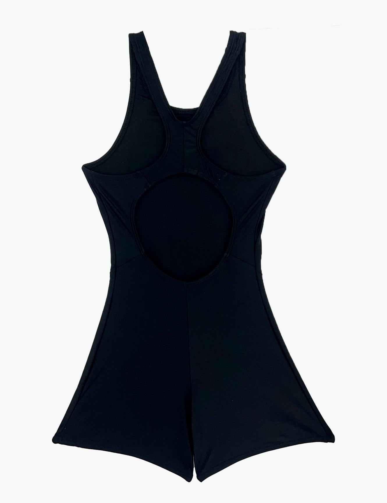Black girl's swimming swimsuit with leg