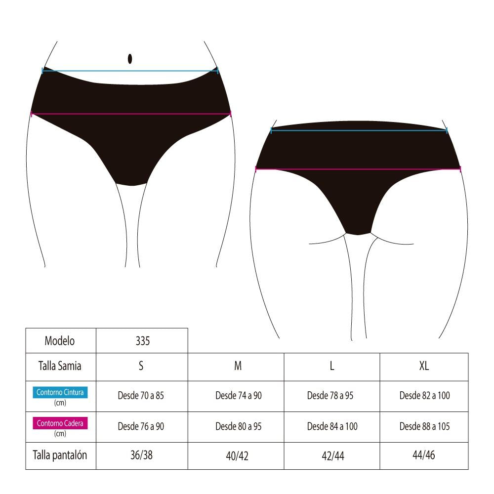 Adjustable hip bikini briefs with blue print