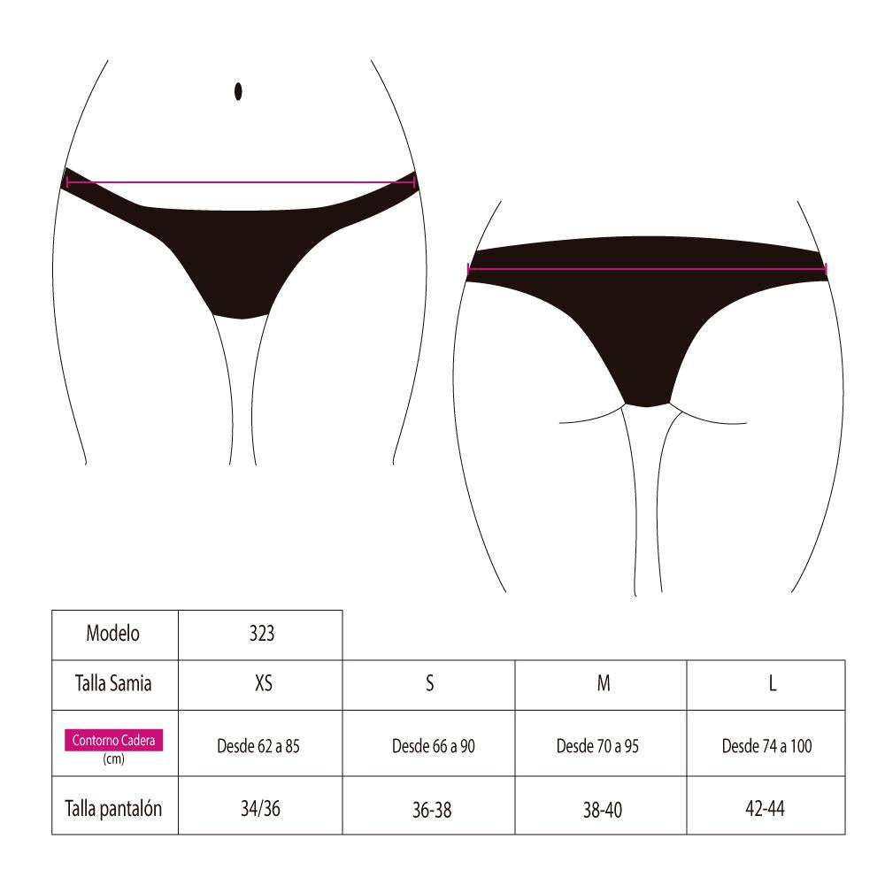 Blue print crinkled thong bikini briefs