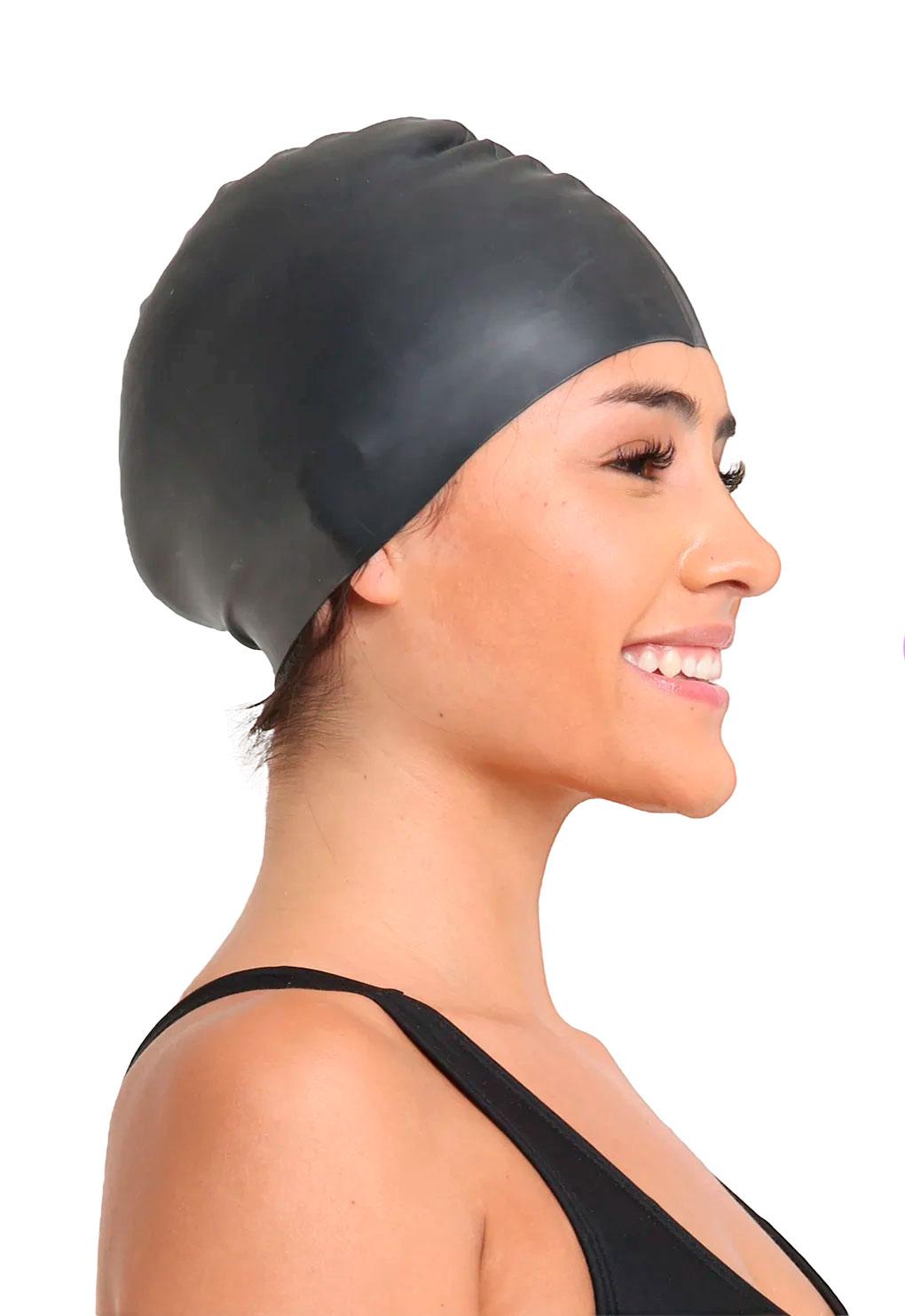 Gorro de natación de silicona negro