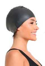 Gorro de natación de silicona negro