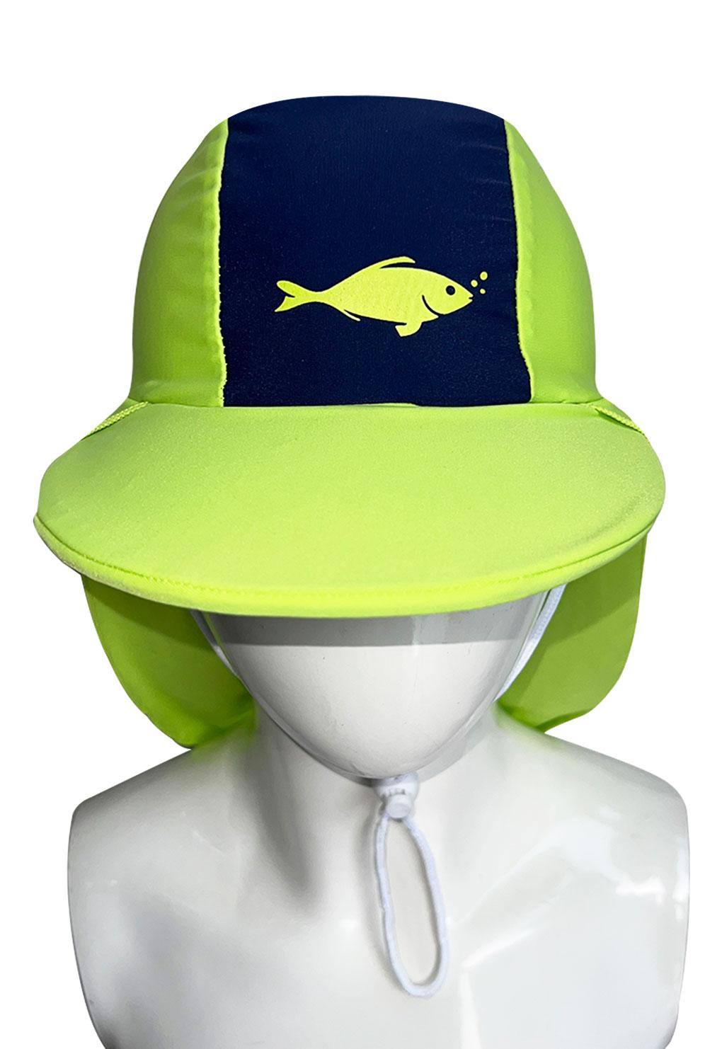 Children's green swimsuit cap sun protection