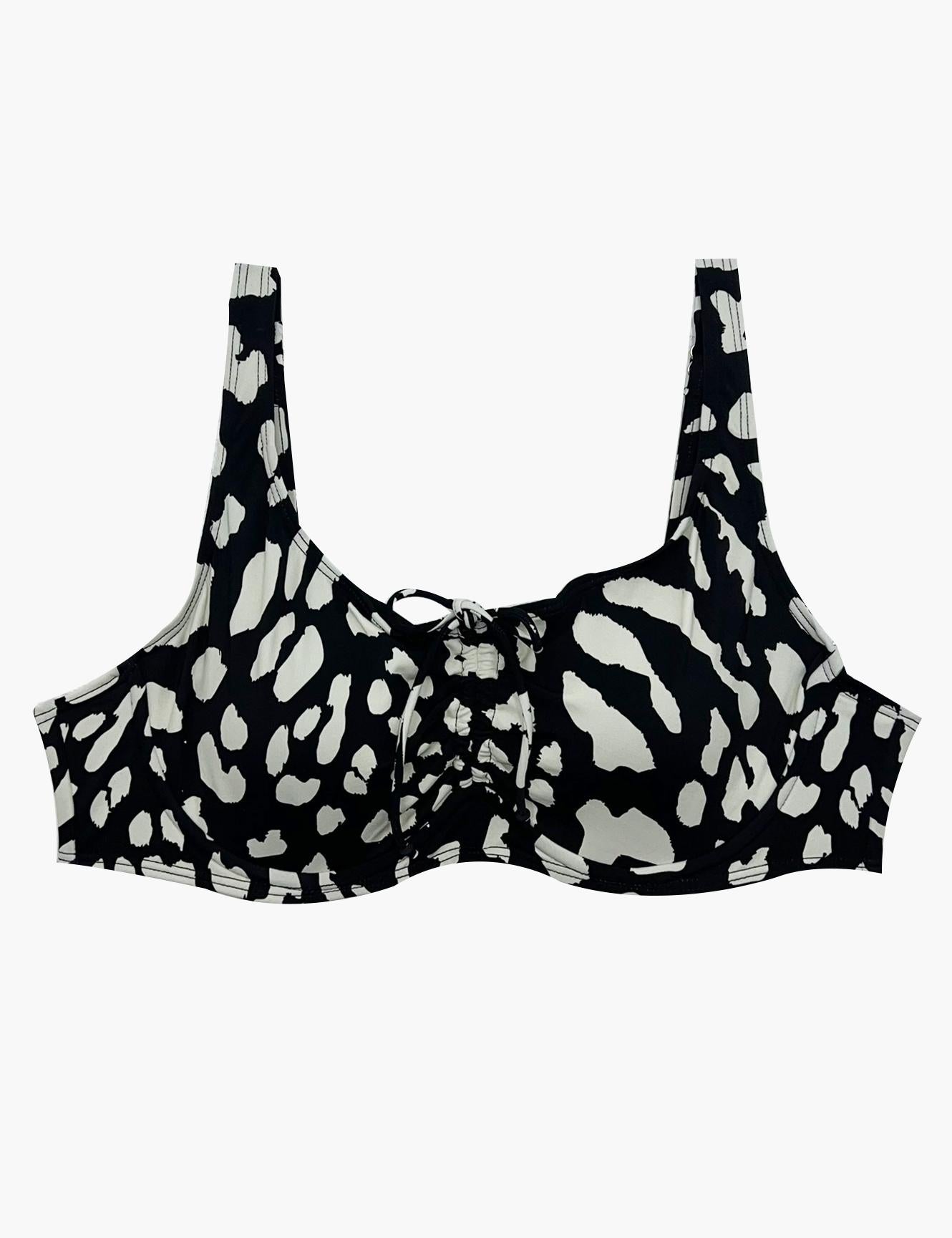 Bikini copa C-D blanda estampado beige