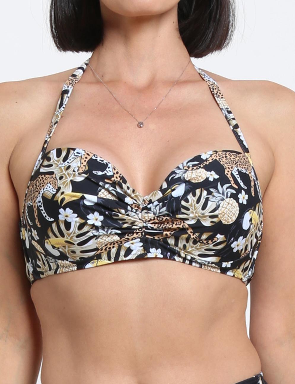 Bikini sostén con copa blanda C-D amarillo