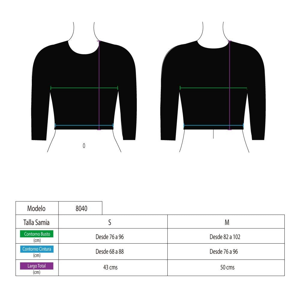 Poleron crop con cierre corto negro