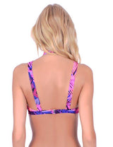 Bikini peto alto estampado morado