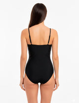 Traje de baño una pieza reductor strapless negro
