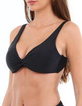 Bikini estilo sostén torcido negro copa C