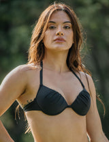 Black draped bra bikini