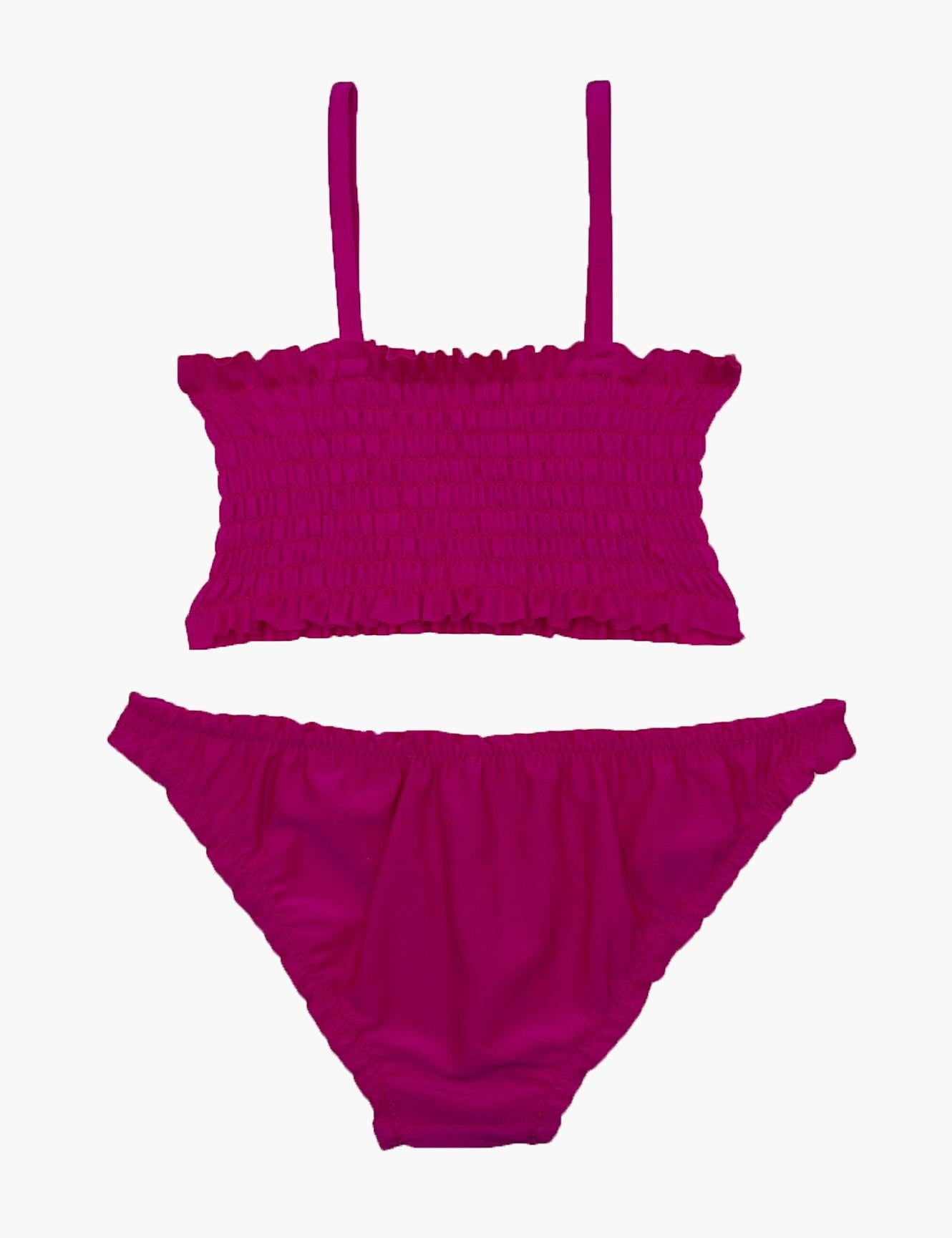Traje de baño niña dos piezas fucsia