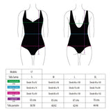 Traje de baño deportivo para busto grande estampado negro