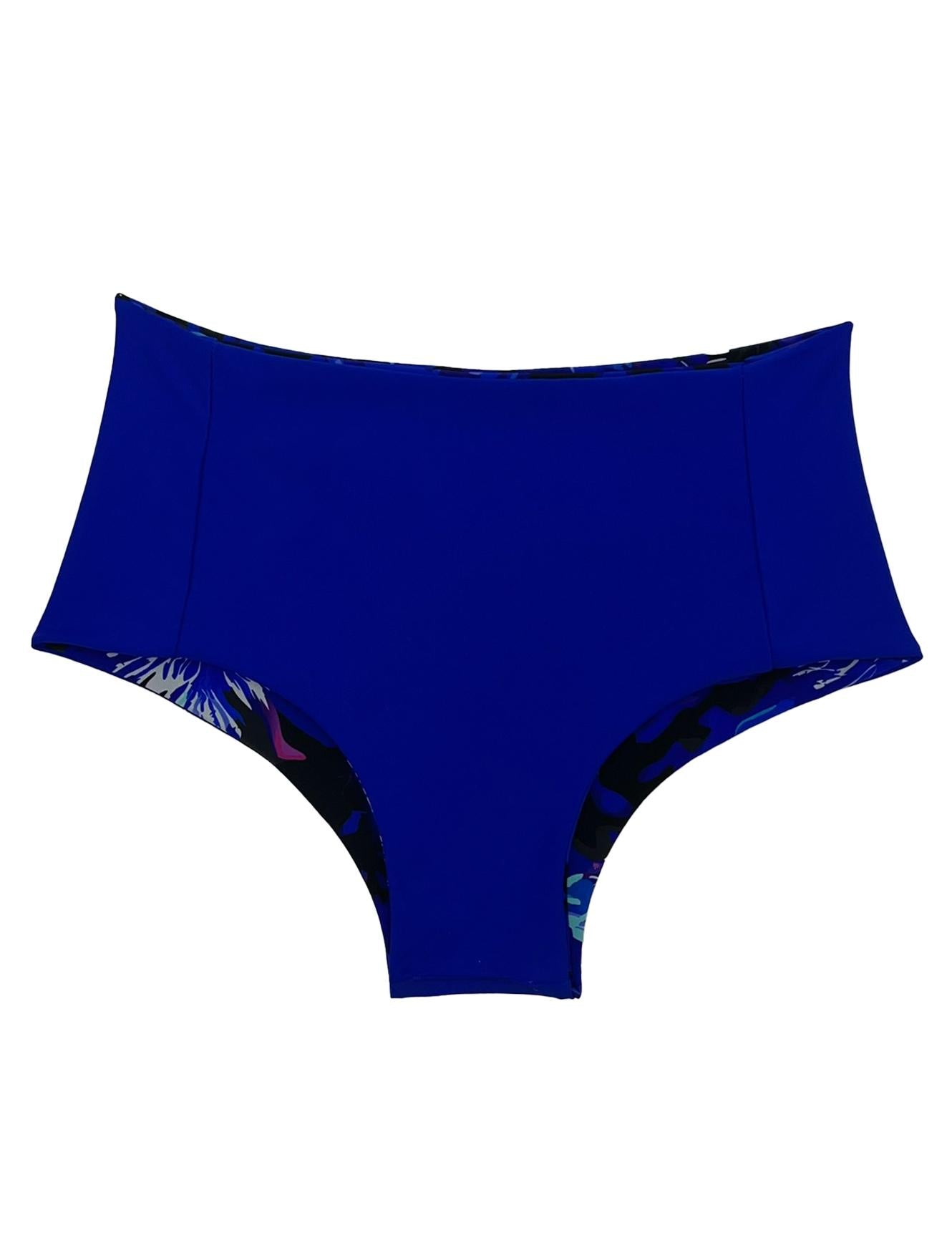 Bikini pin up reversible estampado azul