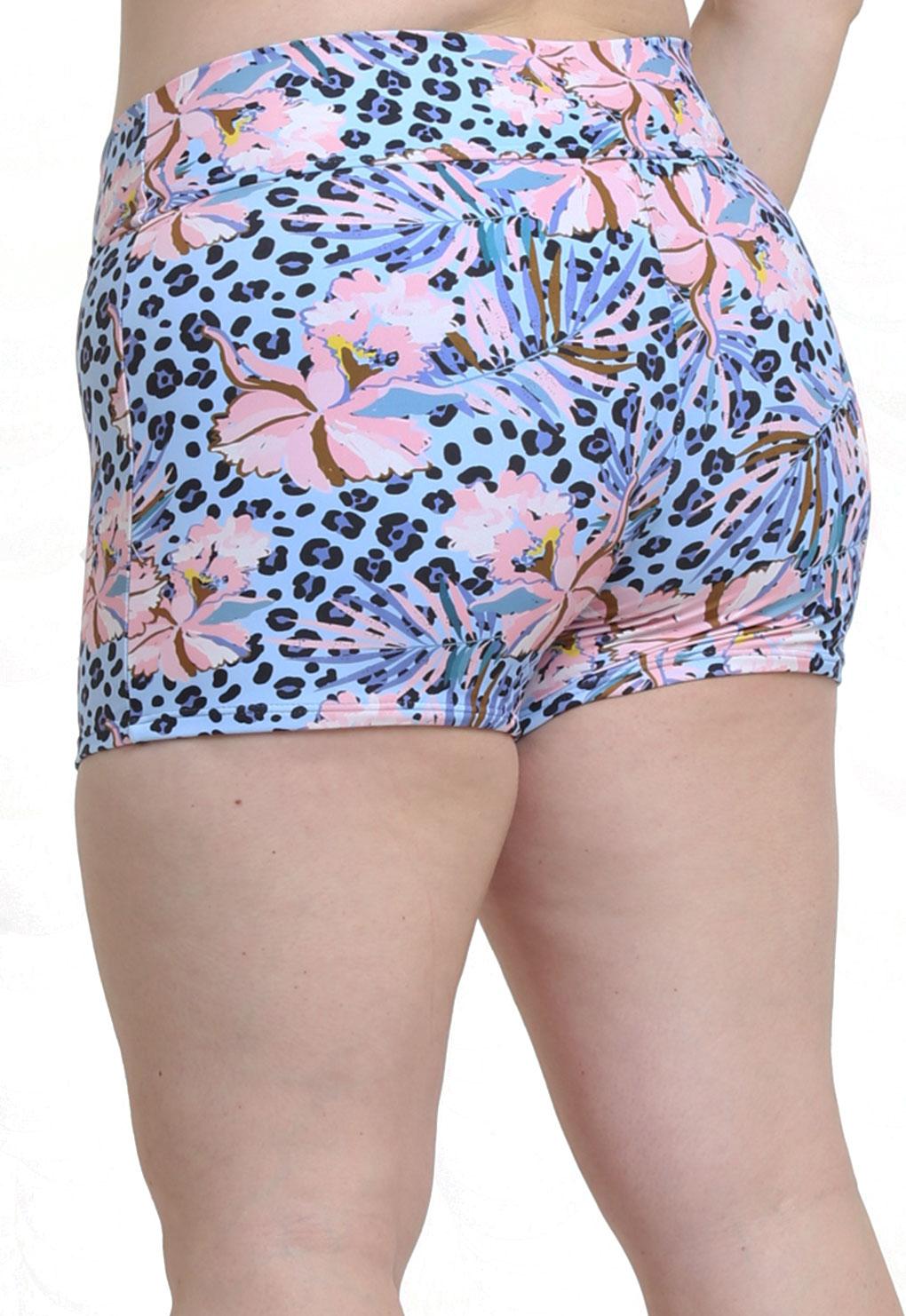 Bikini short style hot pant with light blue print