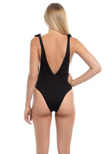 Black textured swimsuit