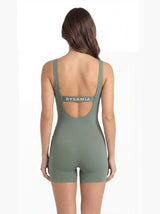 Traje de baño mujer natación pierna corta elástico verde