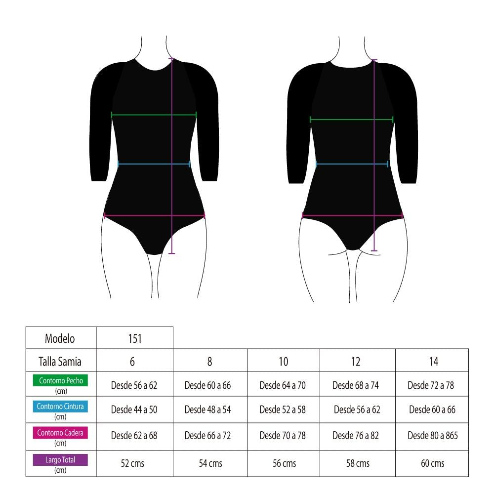 Fuchsia long-sleeved girl's swimsuit 