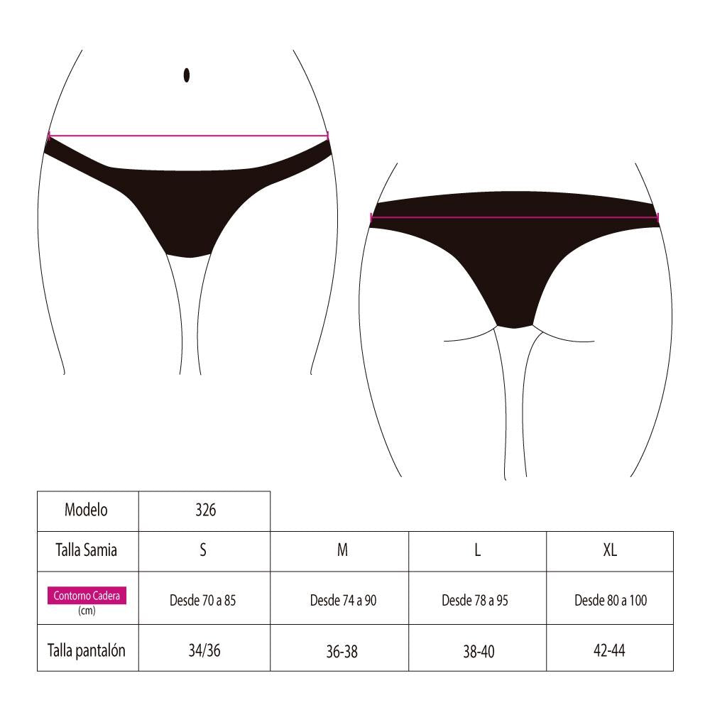 Bikini calzón con vuelos a los costados color azul