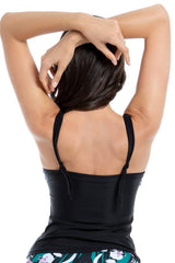 Tankini traje de baño lazos  negro