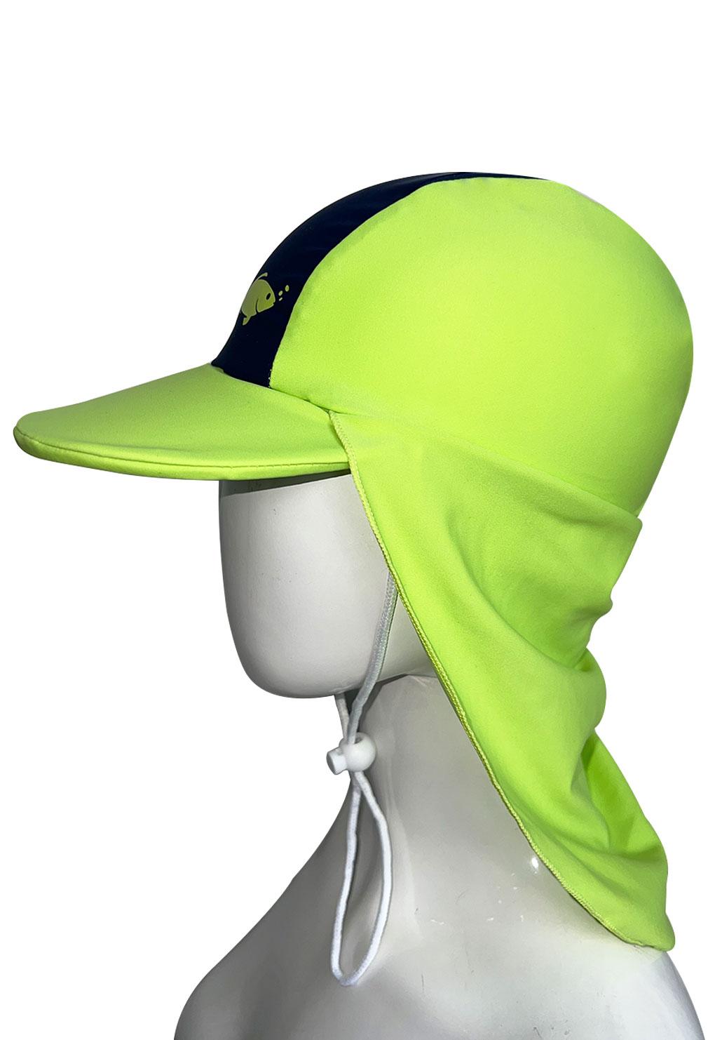 Children's green swimsuit cap sun protection