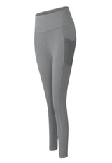 Calza con bolsillo de malla gris