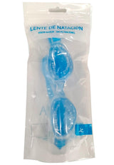 Lente para natación con correa de silicona azul