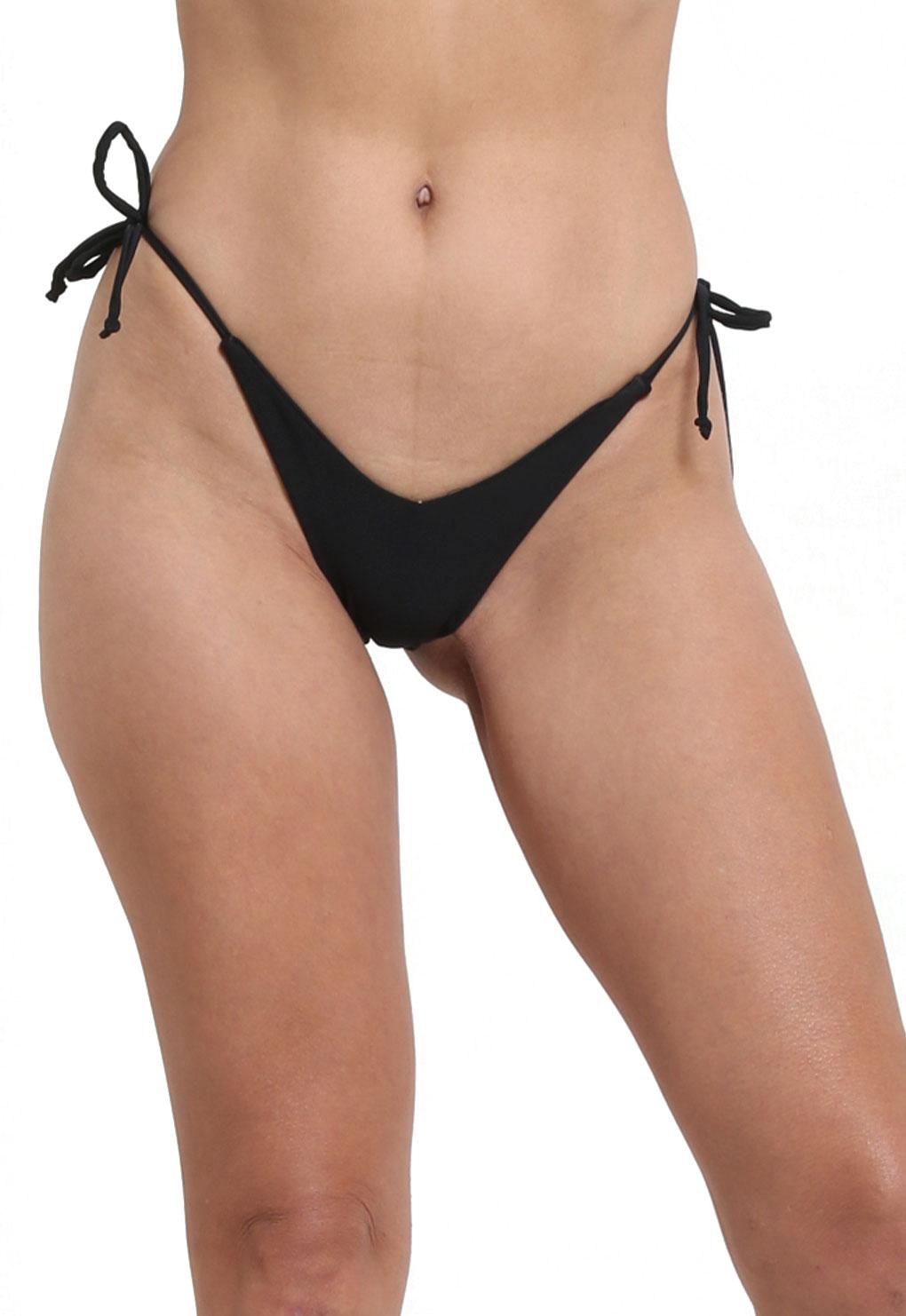 Micro bikini colaless con amarras negro