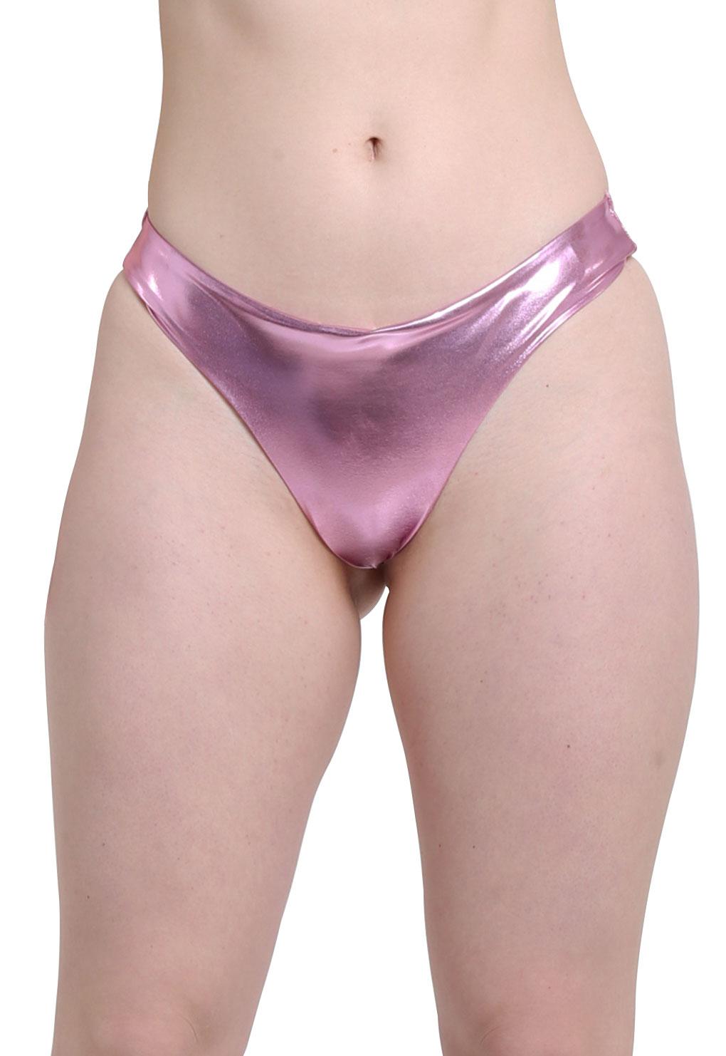 Bright lilac invisible seam thong bikini