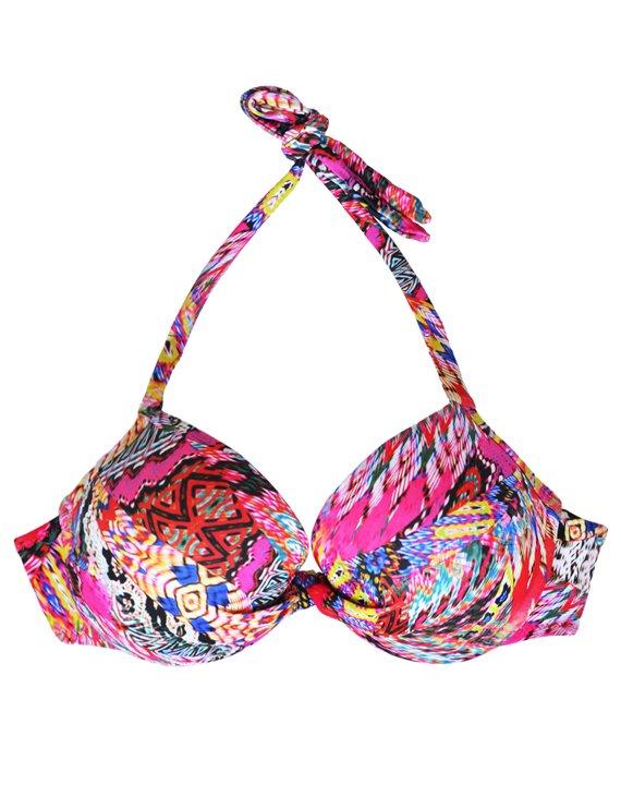 Bikini básico estampado fucsia