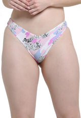 Bikini tanga cadera alta estampado lila