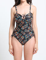 Traje de baño reductor estampado naranja