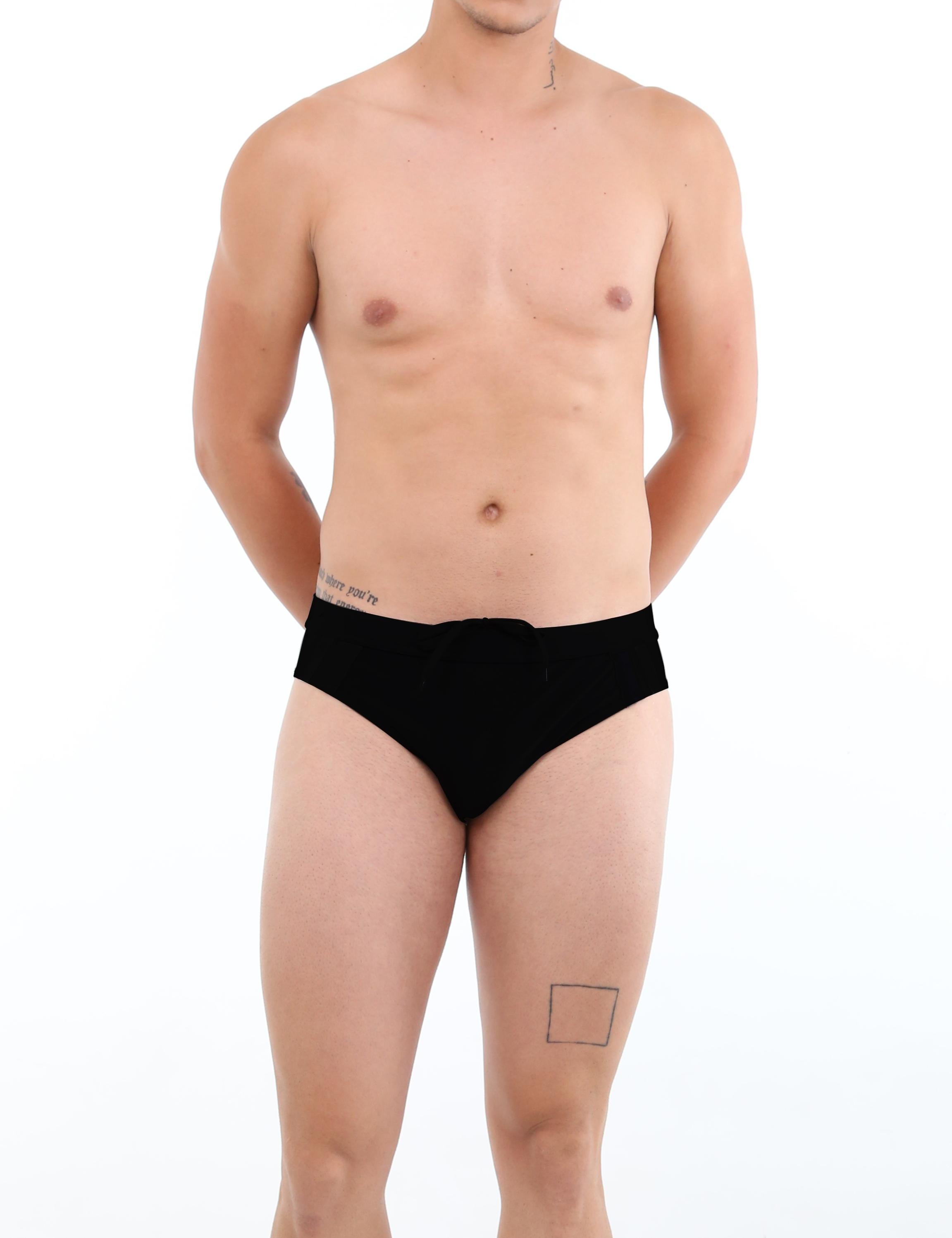 Black swimsuit for men