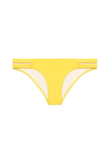 Yellow bikini briefs with openwork sides