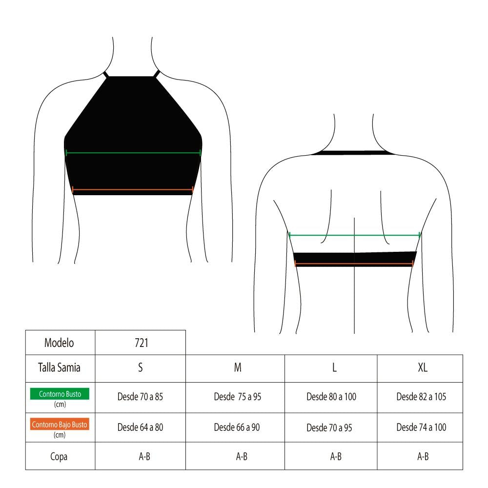 Bikini peto alto estampado negro