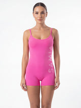 Traje de baño mujer natación pierna corta clásico fucsia