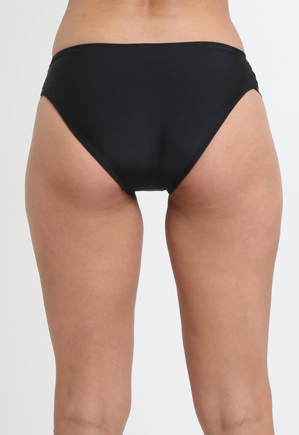 Bikini clásico costados drapeados negro