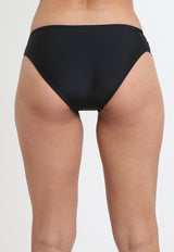 Bikini clásico costados drapeados negro