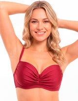 Bikini sostén con copa blanda c-d rojo brillante